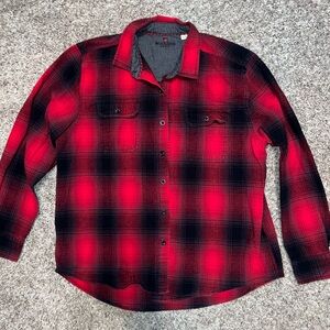Woolrich Red and Black Buffalo Plaid Men's Button up Shirt XL